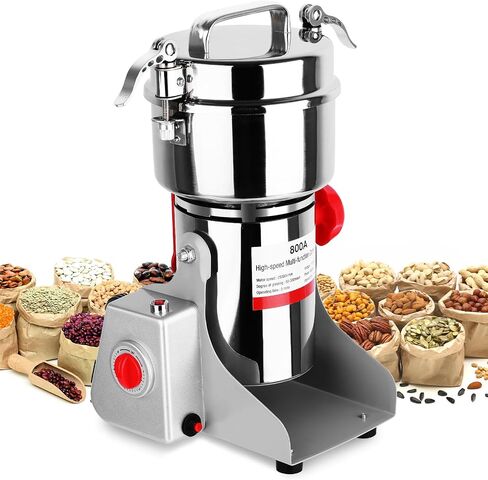 3000W Electric Grain Mill Grinder, 800g Stainless Steel Flour Mill Grinder for Home Use, High Speed Commercial Pulverizer for Dry Grains Spices Coffee Corn Pepper, Swing Type in Saudi Arabia