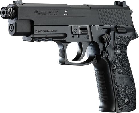 SIG SAUER P226 MK-25 .177 Cal Semi-Auto Air Pistol | CO2-Powered Black Airgun Pellet Gun with 16rd 8x2 Rotary Magazine in Kuwait