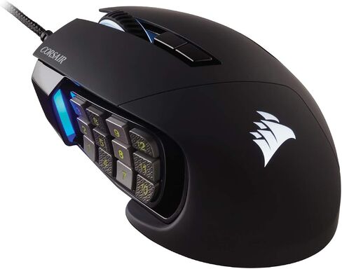 Corsair Scimitar RGB Elite Wired MOBA/MMO Gaming Mouse – 18,000 DPI – 17 Programmable Buttons – iCUE Compatible – PC, Mac, PS5, PS4, Xbox – Black in Kuwait