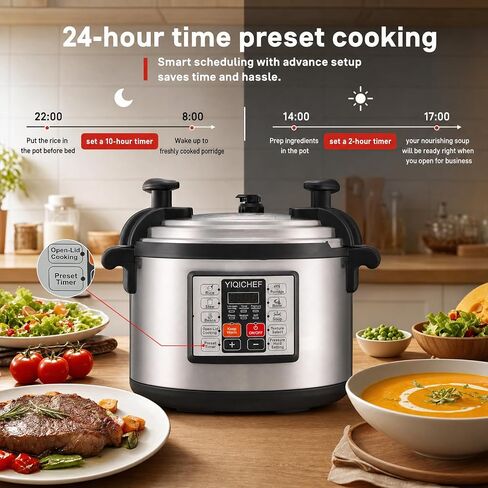 15.8 Qt Commercial Large Electric Pressure Cooker, 10-in-1 Multi-Function Pressure Pot with Steaming Rack & Non-Stick Inner Pot, 24 Hours Preset, Slow Cooker, Steam/Rice Cooker& Auto Keep Warm in Saudi Arabia