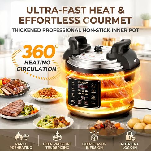 15L stainless steel Commercial Pressure Cooker | 24-hour Presetting electric rice cooker | 6 in 1 slow cooker with temperature control Food Warmer with nonstick pot in Kuwait