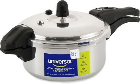 Universal (10.5 Quart / 10 Liter) Ultra Pressure Cooker, Pressure Pot with 6 Safety Systems, Aluminum Pressure Cooker for 11 Servings, Even Heat Distribution, Diameter 10.4 inches, Height 10.6 inches in Saudi Arabia