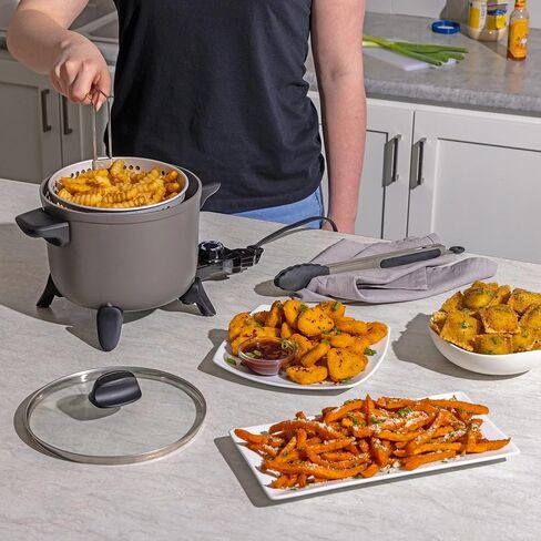 Electric Kitchen Kettle Multi-Cooker - Non-Stick Electric Deep Fryer for Home Kitchen in Kuwait