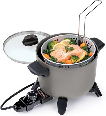 Electric Kitchen Kettle Multi-Cooker - Non-Stick Electric Deep Fryer for Home Kitchen in Kuwait
