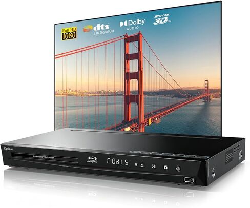 1080P 3D Blu-ray Player Home Theater with 5.1 Channel Analog Audio Output | FullHD 3D Player Support Region A Blu-ray Discs CD DVDs VCD 3D Playback,Dolby Audio, DTS Digital Surround for 3D TV/Projector in Saudi Arabia