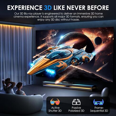 1080P 3D Blu-ray Player Home Theater with 5.1 Channel Analog Audio Output | FullHD 3D Player Support Region A Blu-ray Discs CD DVDs VCD 3D Playback,Dolby Audio, DTS Digital Surround for 3D TV/Projector in Saudi Arabia