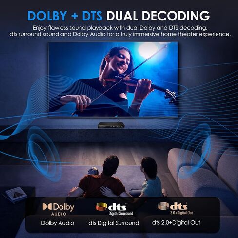 1080P 3D Blu-ray Player Home Theater with 5.1 Channel Analog Audio Output | FullHD 3D Player Support Region A Blu-ray Discs CD DVDs VCD 3D Playback,Dolby Audio, DTS Digital Surround for 3D TV/Projector in Saudi Arabia
