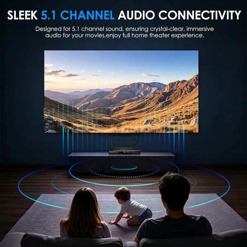 1080P 3D Blu-ray Player Home Theater with 5.1 Channel Analog Audio Output | FullHD 3D Player Support Region A Blu-ray Discs CD DVDs VCD 3D Playback,Dolby Audio, DTS Digital Surround for 3D TV/Projector in Saudi Arabia