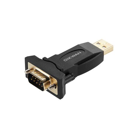 USB to RS232 Adapter with FTDI Chipset, USB to RS232 Male DB9 Serial Converter for Cashier Register, Modem, Scanner, Industriual Machinery, CNC, Black in Saudi Arabia