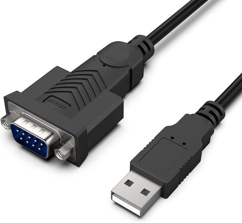 BENFEI USB إلى محول تسلسلي، USB إلى RS-232 ذكر (9 سنون) كابل تسلسلي DB9، شرائح غزيرة، Windows 11/10/8.1/8/7، Mac OS X 10.6 وما فوق، 1.8 متر (ليس VGA) in Kuwait