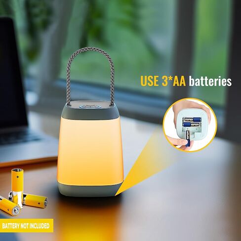 HOKOILN 2-Pack LED Camping Lights, Battery Powered Portable Tent Lantern | 3 modes, portable night light, battery powered, tent, hiking, emergency, backpacking, indoor, outdoor in Kuwait