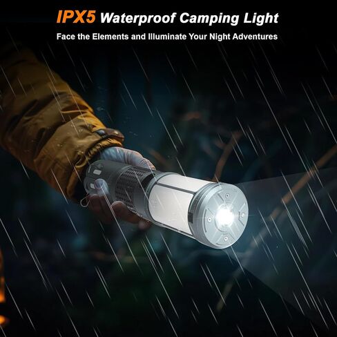 Camping Lights, Rechargeable Telescopic Camping Lights with Stand,12000mAh Camping Lanterns & Lights with RGB, Magnetic Base, Portable Flashlights for Camping, Hiking, Emergency in Saudi Arabia