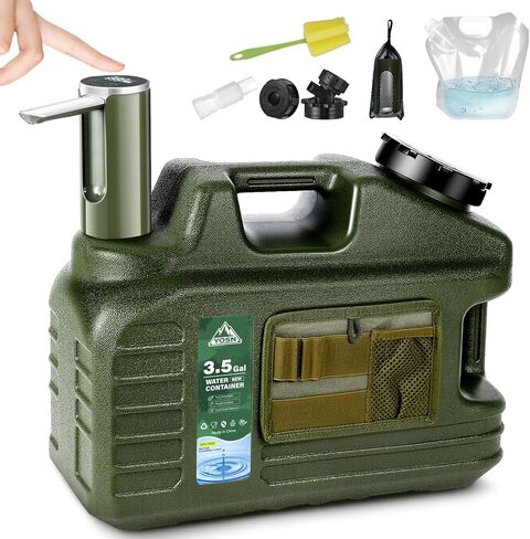 5 Gallon Water Jug with Pump, Camping Water Container, BPA Free Portable Water Dispenser with Spigot, Leak-Proof Large Camping Water Jug for Emergency Storage,Outdoor,Hiking in Saudi Arabia