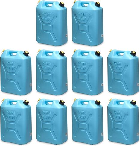 Scepter Portable Plastic Military Style Food Grade 5 Gal Water Jug Container with Reversible Spout for Camping & Emergency Storage, Blue in Saudi Arabia
