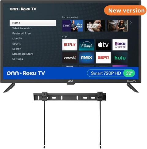 ONN 32-inch Roku Smart TV LED + Free Wall Mount with Wi-Fi Connectivity and Mobile App | Flat Screen TV Compatible with Apple Home Kit | Alexa and Google Assistant (Renewed) in Saudi Arabia