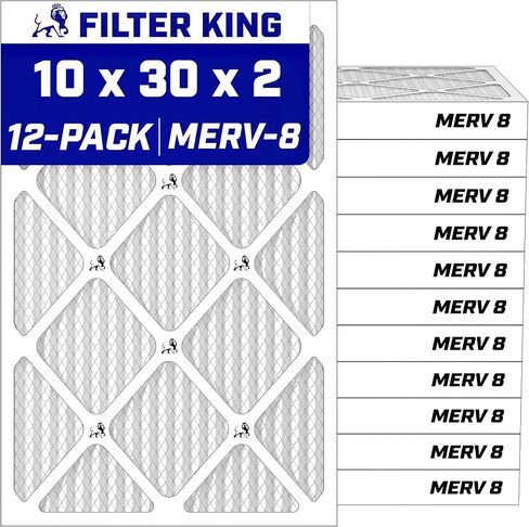 Filter King 20x20x2 Air Filter MERV 8, AC Furnace Filters (12-Pack) | Dust & Allergy Control (Actual Size: 19.5 x 19.5 x 1.75) in Saudi Arabia