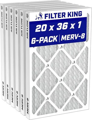 Filter King 14x20x2 Air Filter MERV 8, AC Furnace Filters (6-Pack) | Dust & Allergy Control (Actual Size: 13.5 x 19.5 x 1.75) in Saudi Arabia