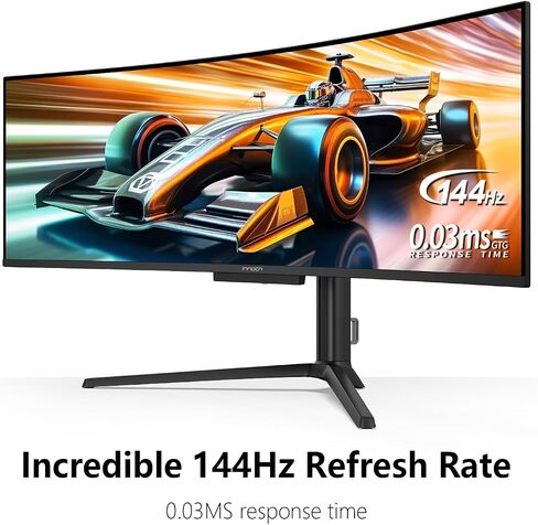 INNOCN 49" QD-OLED 5K2K 5120 x 1440P 144Hz Ultrawide Curved Monitor - 49Q1R | 0.03ms, USB C 90W, HDMI 2.1, DisplayPort, KVM, PIP/PBP, USB Hub, Speakers, Adaptive-Sync, Adjustable Stand, Black in Saudi Arabia
