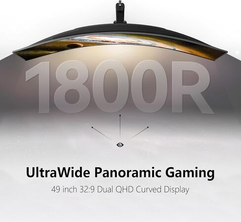 INNOCN 49" QD-OLED 5K2K 5120 x 1440P 144Hz Ultrawide Curved Monitor - 49Q1R | 0.03ms, USB C 90W, HDMI 2.1, DisplayPort, KVM, PIP/PBP, USB Hub, Speakers, Adaptive-Sync, Adjustable Stand, Black in Saudi Arabia