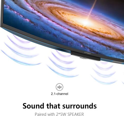 INNOCN 49" QD-OLED 5K2K 5120 x 1440P 144Hz Ultrawide Curved Monitor - 49Q1R | 0.03ms, USB C 90W, HDMI 2.1, DisplayPort, KVM, PIP/PBP, USB Hub, Speakers, Adaptive-Sync, Adjustable Stand, Black in Saudi Arabia