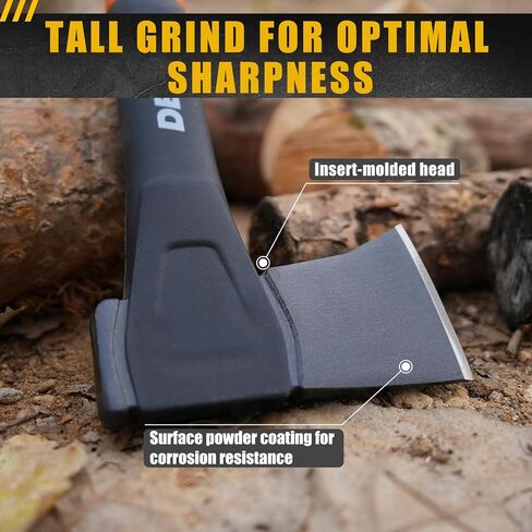 14-Inch Chopping Hatchet Axe for Outdoor Camping & Kindling | Lightweight Nylon Hollow Handle, Anti-Slip Shock Absorption Grip for Outdoor Survival, Splitting, Hiking & Yard Tools in Saudi Arabia