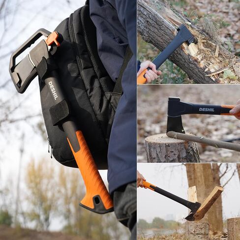 14-Inch Chopping Hatchet Axe for Outdoor Camping & Kindling | Lightweight Nylon Hollow Handle, Anti-Slip Shock Absorption Grip for Outdoor Survival, Splitting, Hiking & Yard Tools in Saudi Arabia