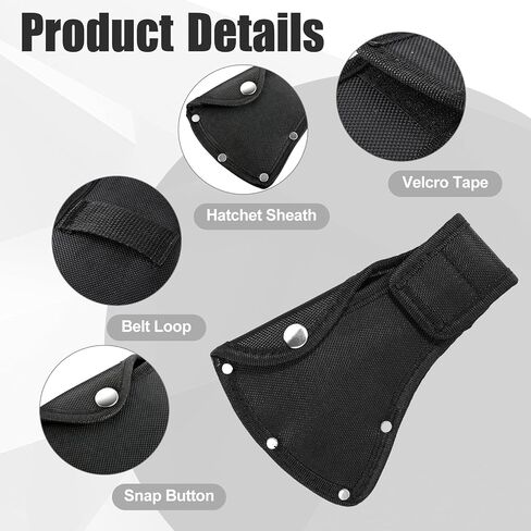 AKYZO Black Hatchet Head Sheath, Axe Sheath Cover for Axes, Outdoor Camping Axe Protection Cover, Axe Blade Protector with Belt Loop，Double Snap Hatcher Blade Protector in Saudi Arabia