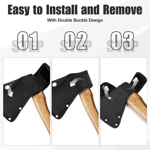 AKYZO Black Hatchet Head Sheath, Axe Sheath Cover for Axes, Outdoor Camping Axe Protection Cover, Axe Blade Protector with Belt Loop，Double Snap Hatcher Blade Protector in Saudi Arabia