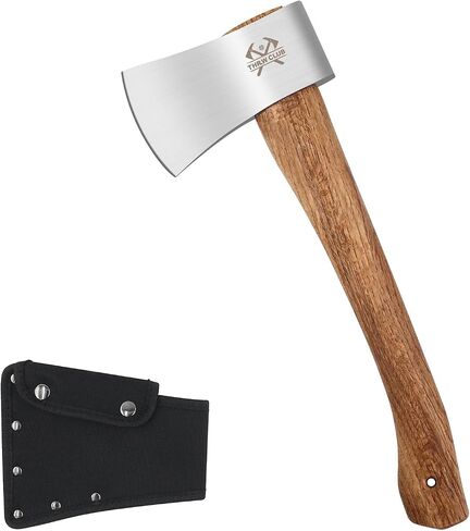 Camping Hatchet, 14.6" Survival Throwing Axe with Sheath, Survival Hatchet with Ergonomic Wood Handle for Camping, Chopping and Hiking in Saudi Arabia