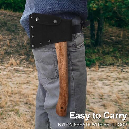 Camping Hatchet, 14.6" Survival Throwing Axe with Sheath, Survival Hatchet with Ergonomic Wood Handle for Camping, Chopping and Hiking in Saudi Arabia