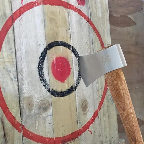 Camping Hatchet, 14.6" Survival Throwing Axe with Sheath, Survival Hatchet with Ergonomic Wood Handle for Camping, Chopping and Hiking in Saudi Arabia