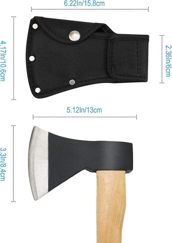Hatchet Head Sheath Holster, Black Oxford Sheath for 1-1/4Lb Axe, Double Snap Hatchet Protector Cover with Belt Loop, Outdoor Camping Hiking Accessories in Saudi Arabia