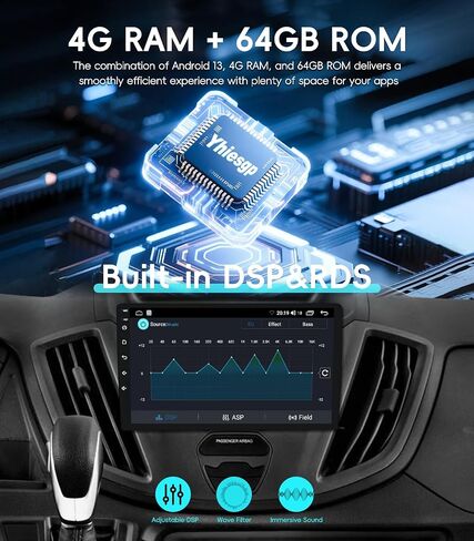4G + 64GB أندرويد 13 راديو السيارة ستيريو لفورد ترانزيت 150 250 350 2015-2019 | وحدة رئيسية بشاشة تعمل باللمس مقاس 9 بوصات، Android 13/CarPlay/Android Auto، نظام ملاحة GPS/بلوتوث 5.0/راديو FM/DSP in Kuwait