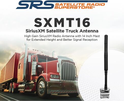 هوائي شاحنة راديو الأقمار الصناعية SiriusXM مع سارية 14 بوصة ودعامة تثبيت مرآة، يعمل مع جميع أجهزة استقبال SiriusXM وSirius وXM، Onyx، EZR، Plus، Sportster، Stratus، Starmate، Roady BT، Tour in Kuwait