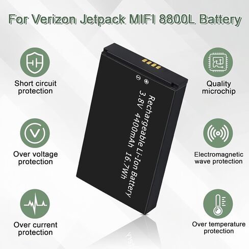 MiFi 8800L Battery Replacement for Inseego: 3.8V 4400mAh 16.7Wh Verizon | MiFi 7730L Battery for Novatel Jetpack MiFi 8800L 7730L Mobile Hotspot 40123117 in Kuwait