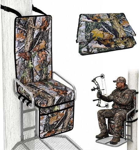 Tree Stand Seat Replacement with Storage Pocket&Adjustable Straps | Camouflage Foldable Portable Ladder Hunting Seat Cushion For Climber Deer Turkey Hunting Outdoor Camping Fishing in Saudi Arabia