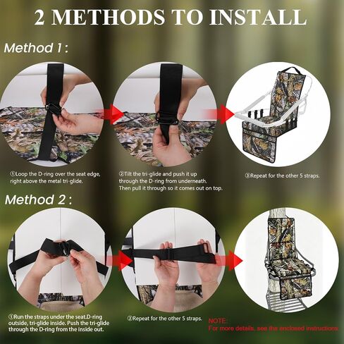Tree Stand Seat Replacement with Storage Pocket&Adjustable Straps | Camouflage Foldable Portable Ladder Hunting Seat Cushion For Climber Deer Turkey Hunting Outdoor Camping Fishing in Saudi Arabia