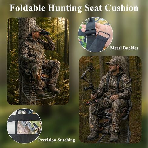 Tree Stand Seat Replacement with Storage Pocket&Adjustable Straps | Camouflage Foldable Portable Ladder Hunting Seat Cushion For Climber Deer Turkey Hunting Outdoor Camping Fishing in Saudi Arabia