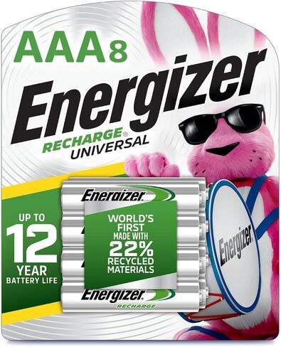 Energizer Recharge Universal Rechargeable AAA Batteries (8 Pack), Triple A Batteries in Saudi Arabia