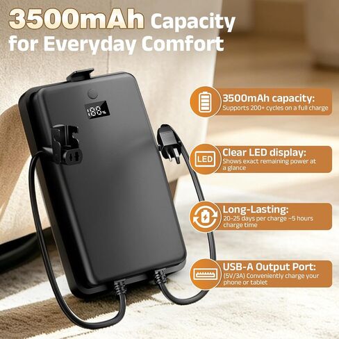 3500mAh Universal Battery Pack for Reclining Furniture | LED Display, 2-Pin connector, Wireless, Compatible with Electric Recliner, Power Sofa, Couch, Sectional, and Lift Chairs in Kuwait