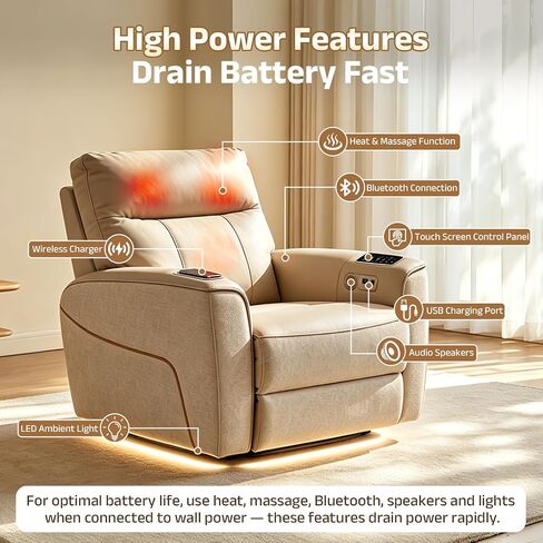 3500mAh Universal Battery Pack for Reclining Furniture | LED Display, 2-Pin connector, Wireless, Compatible with Electric Recliner, Power Sofa, Couch, Sectional, and Lift Chairs in Kuwait