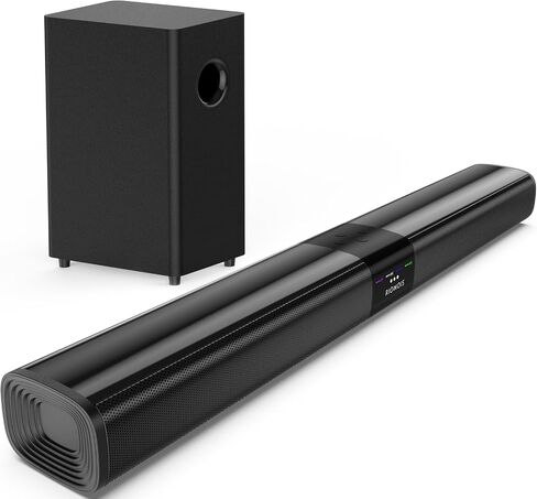 Saiyin Sound Bar for Smart TV with 5.25 Inch Subwoofer, 100W 24 Inch Soundbar for TV, TV Soundbar with Optical, ARC, AUX and Bluetooth 5.3 Inputs, Detachable Surround Sound System for TV | 100W 24 Inch Optical, ARC, AUX and Bluetooth 5.3 Inputs, 5.25 Inch in Saudi Arabia
