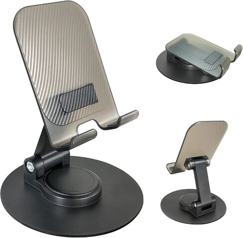 POQOD 2 Pack Cell Phone Stand, Foldable Phone Holder for Desk Compatible with Phone 15 14 13 12 11 Pro Xs Xs Max Xr X 8, Nintendo Switch, All Phones, Black & White in Saudi Arabia