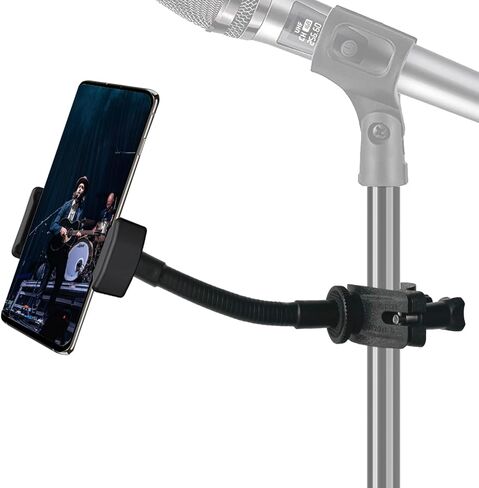JCWINY Mic Stand Phone Holder, Flexible Phone Holder for Microphone Stand, Adjustable iPhone Mic Stand Holders, Music Stands Phone Holders for iPhone 14 13 12 MAX Pro Samsung Galaxy All Smartphones in Saudi Arabia