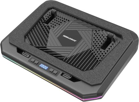 Laptop Cooling Pad, Quiet Turbo Fan Laptop Cooler for 12-19 Inch Gaming Laptop and MacBook, Height Adjustable Laptop Cooling Stand with RGB Light, Sealed Airflow Cooler Pad, USB Powered in Saudi Arabia