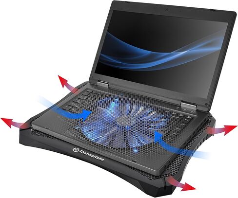 Thermaltake Massive V20 Steel Mesh Panel Single 200mm Blue LED Fan Adjustable Speed Control 10"-17" Laptop Notebook Cooling Pad CL-N004-PL20BL-A in Saudi Arabia