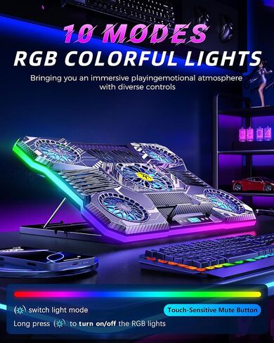 ChillCore RGB Laptop Cooling Pad, Laptop Fan Cooling Pad 9 Fans in Saudi Arabia