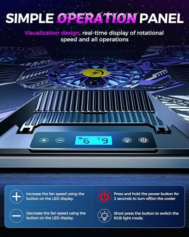 ChillCore RGB Laptop Cooling Pad, Laptop Fan Cooling Pad 9 Fans in Saudi Arabia