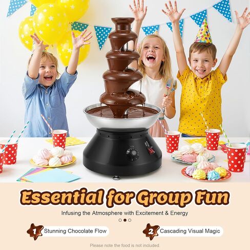5-Tier Chocolate Fountain, 7lbs Hot Chocolate Fondue Tower with Temp Knob | 230W Pure Copper Motor, 86-230°F Stainless Steel Chocolate Melting Heating Machine for Nacho Cheese Liqueurs Party Wedding in Saudi Arabia