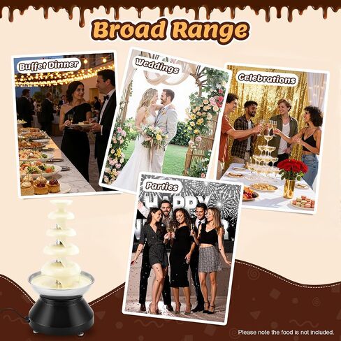 5-Tier Chocolate Fountain, 7lbs Hot Chocolate Fondue Tower with Temp Knob | 230W Pure Copper Motor, 86-230°F Stainless Steel Chocolate Melting Heating Machine for Nacho Cheese Liqueurs Party Wedding in Saudi Arabia
